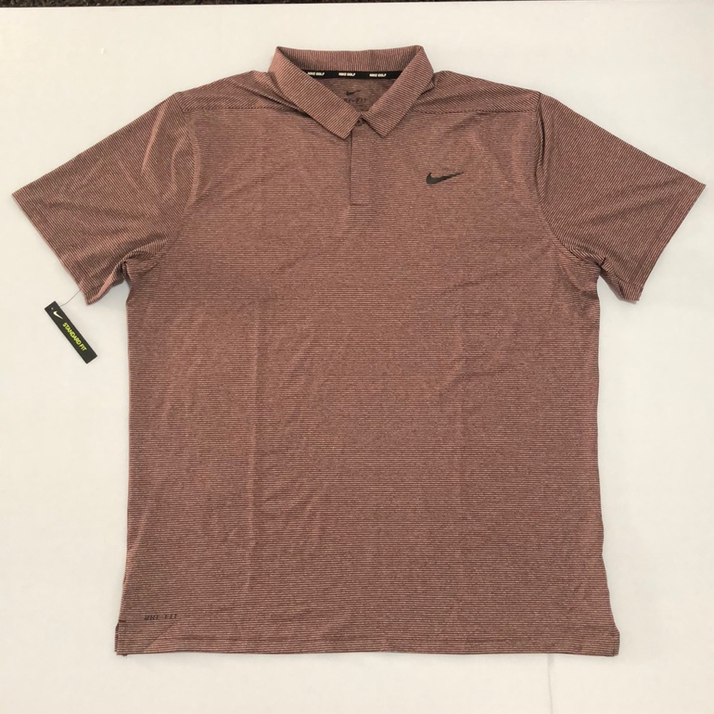 Nike Mens Dri-FIT Standard Fit Golf Polo Burgundy - Picture 1 of 5